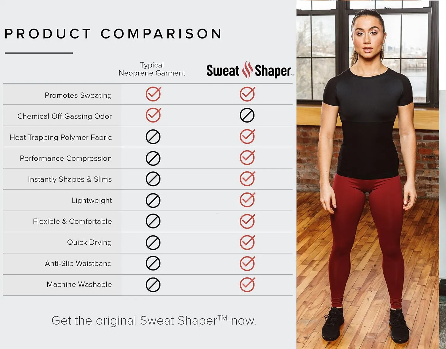 Sweat Shaper Women's Athletic Tee, Short Sleeve High-Performance Compression T-Shirt, Performance Baselayer Workout Shirt