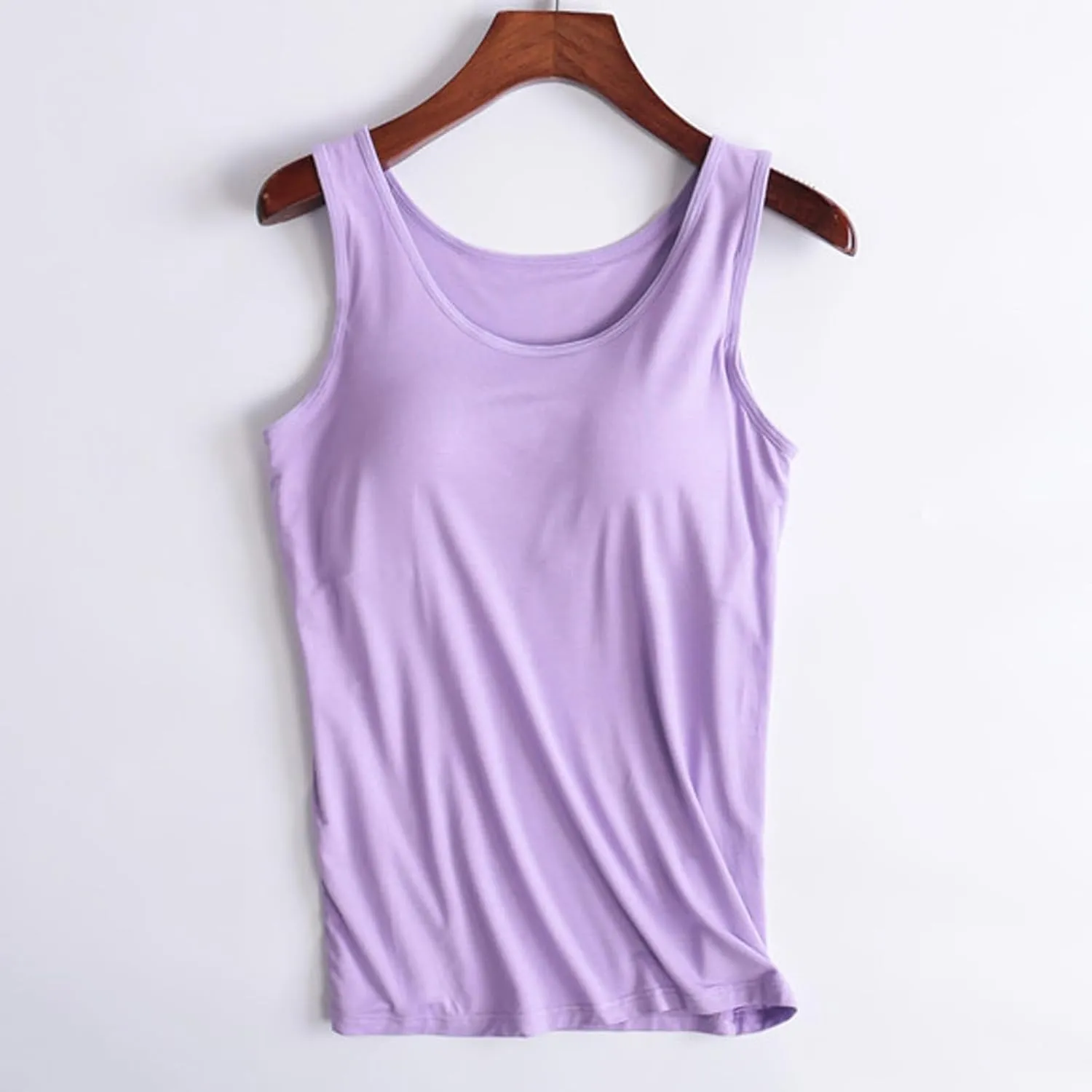 Tank Tops with Built in Bra Padded 2024 Comfy Solid Color Sleeveless Tops Workout Gym Shirt