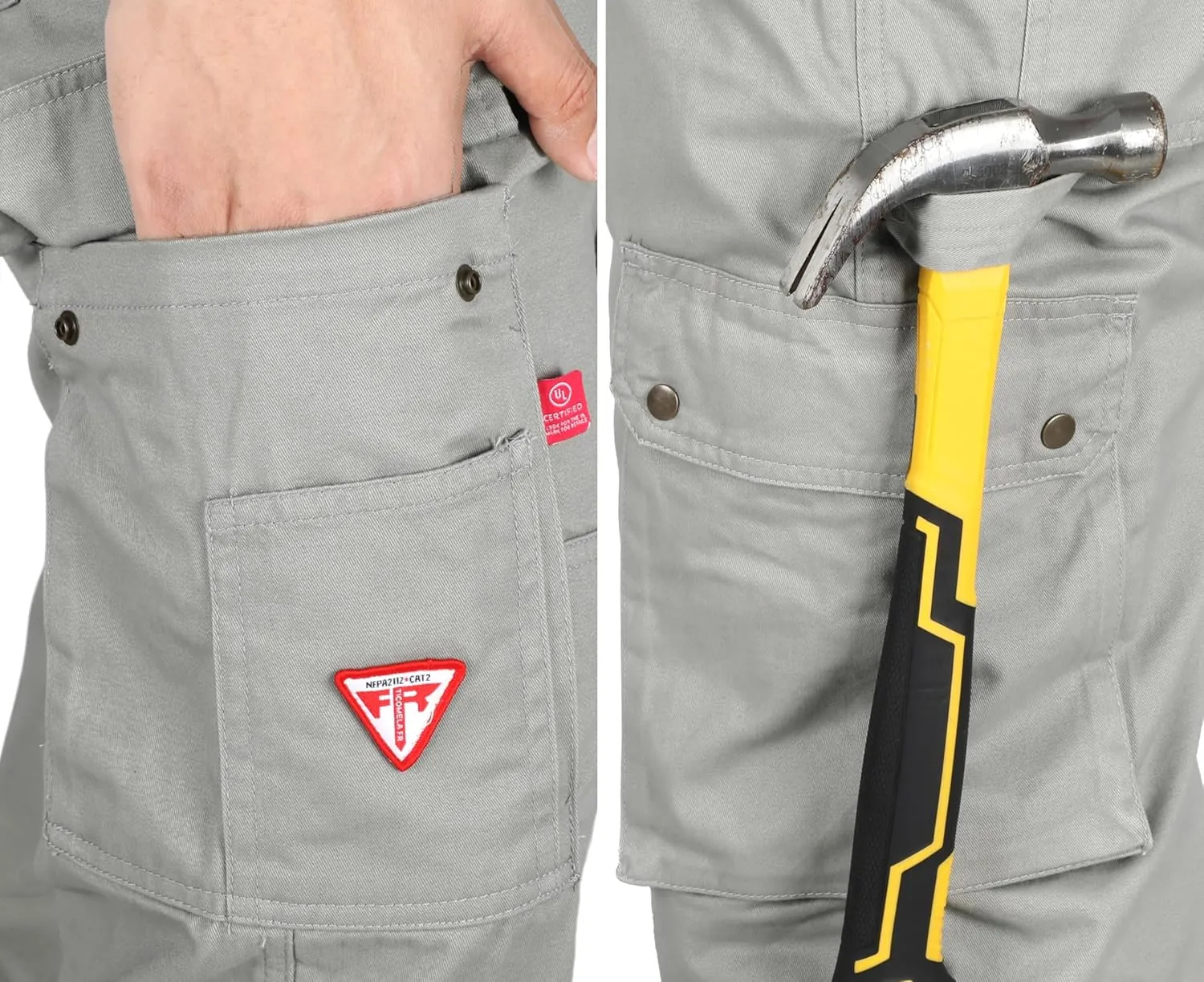 TICOMELA FR Pants for Men Flame Resistant Pants 7.5oz Lightweight (9 Pockets) Multi-Pocket Pants