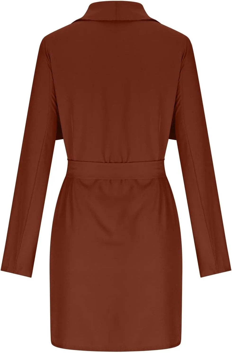 Trench Coat for Women Lightweight V Neck Fall Outfit Long Sleeve Belted Casual Pea Coat Office Work Jackets