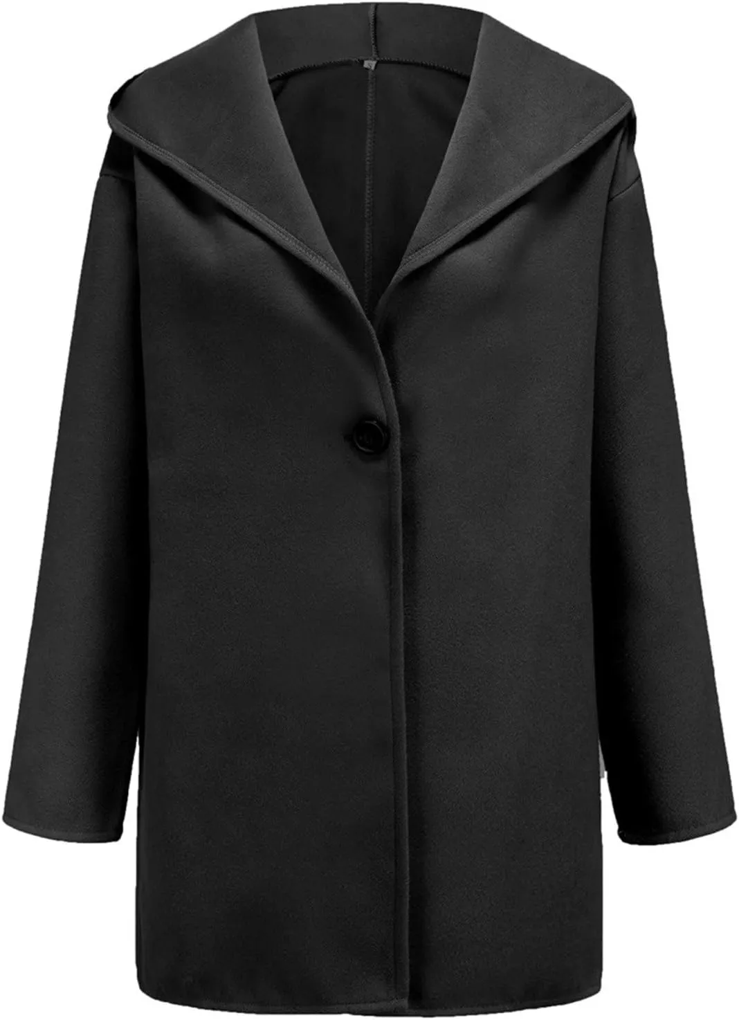 Trench Coat Sleeve Casual Fuzzy Jacket Loose Fitting Warm Winter Outwear Fashion Lapel Jacket Hooded Trench Coat