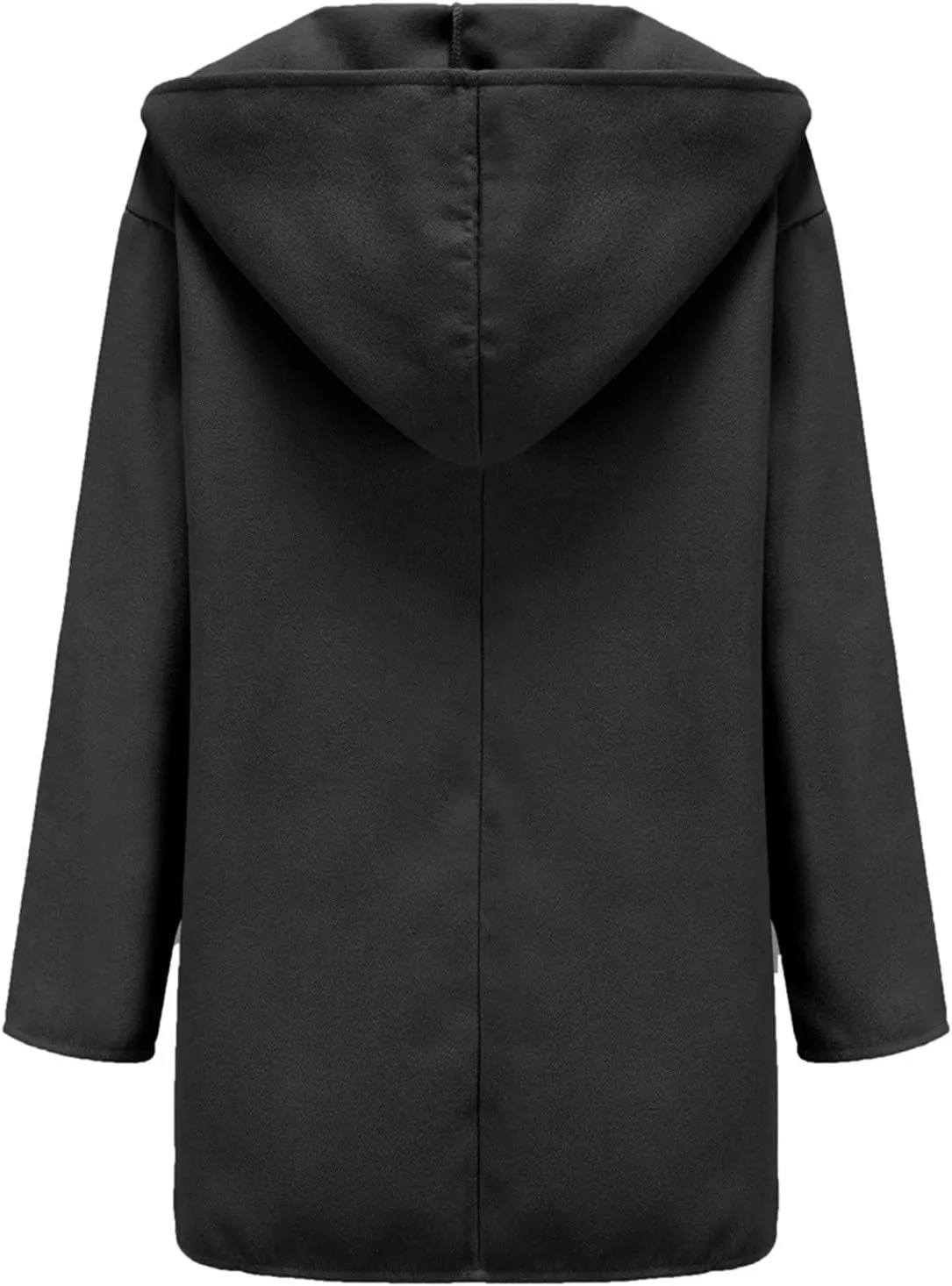 Trench Coat Sleeve Casual Fuzzy Jacket Loose Fitting Warm Winter Outwear Fashion Lapel Jacket Hooded Trench Coat