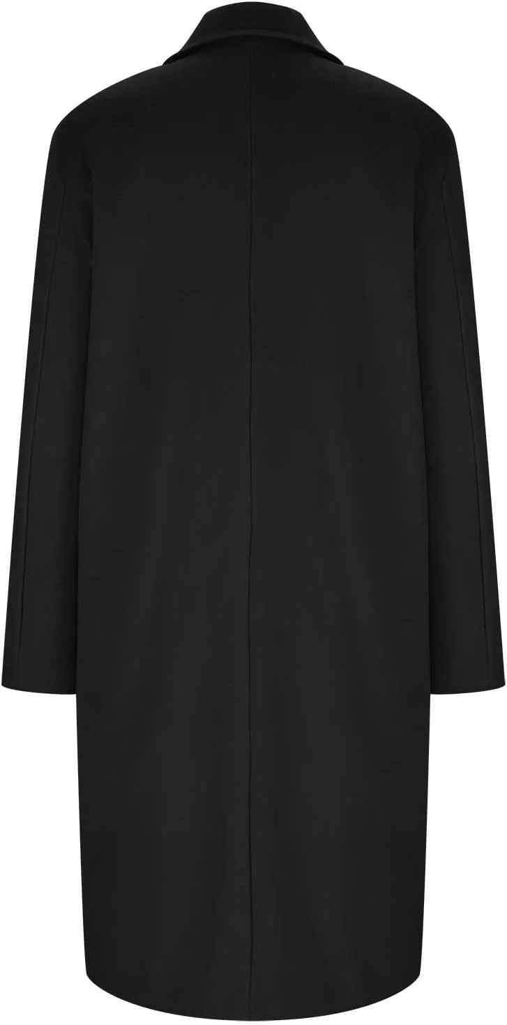 Trench Coat Women 2024 Winter Warm Wool Blend Pea Coat Casual Double Breasted Notched Lapel Overcoats Outwear