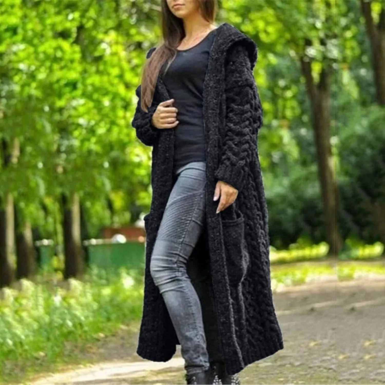 Trench Coats for Women Women Cardigan Breasted Large Long Single Sleeves Coat Women's Coat Double-Breasted Classic