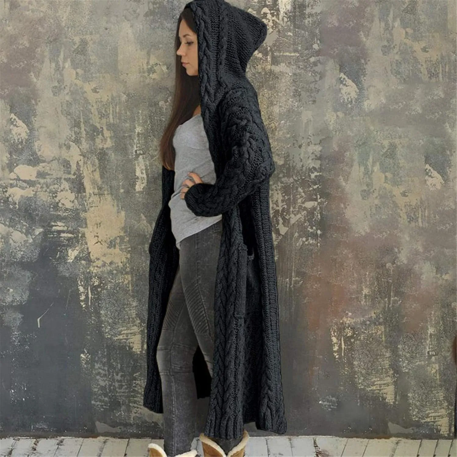 Trench Coats for Women Women Cardigan Breasted Large Long Single Sleeves Coat Women's Coat Double-Breasted Classic