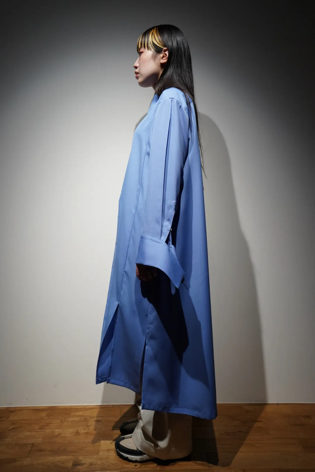 UJOH Long Sleeve Slit Shirts Dress