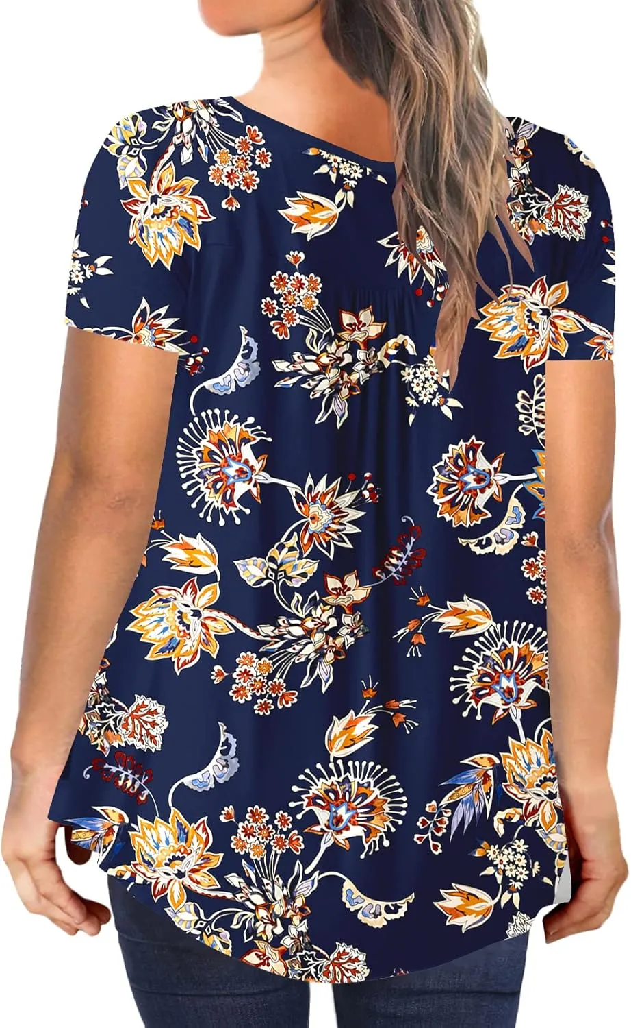 Ulovmi Plus Size Tunic Tops For Women Summer Blouses Casual Shirts