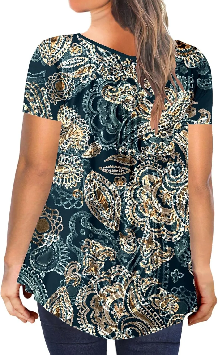 Ulovmi Plus Size Tunic Tops For Women Summer Blouses Casual Shirts