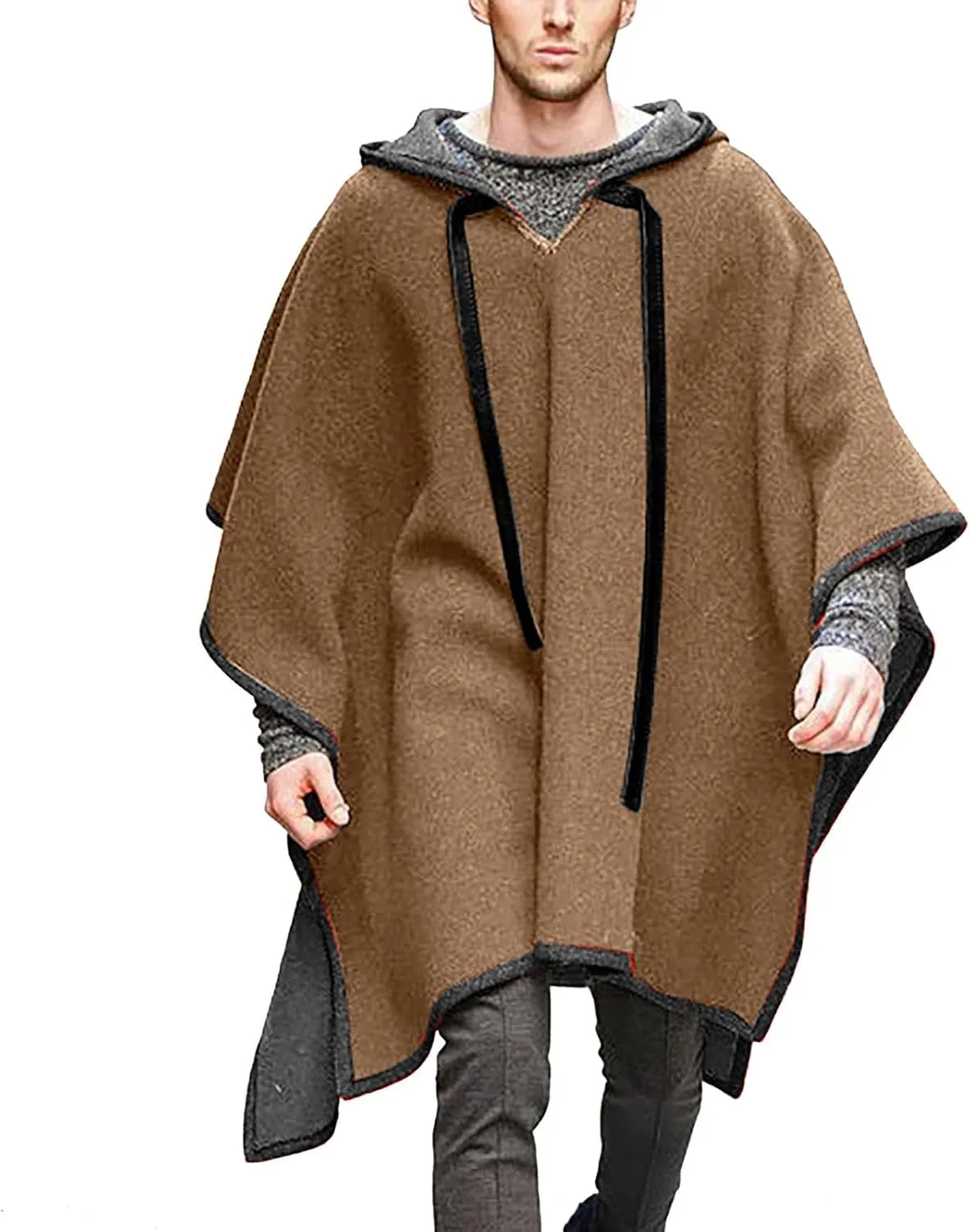 Unisex Casual Hooded Poncho Cape Cloak Fashion Coat Hoodie Pullover Casual Asymmetric Hem Hoodie Sweatshirts