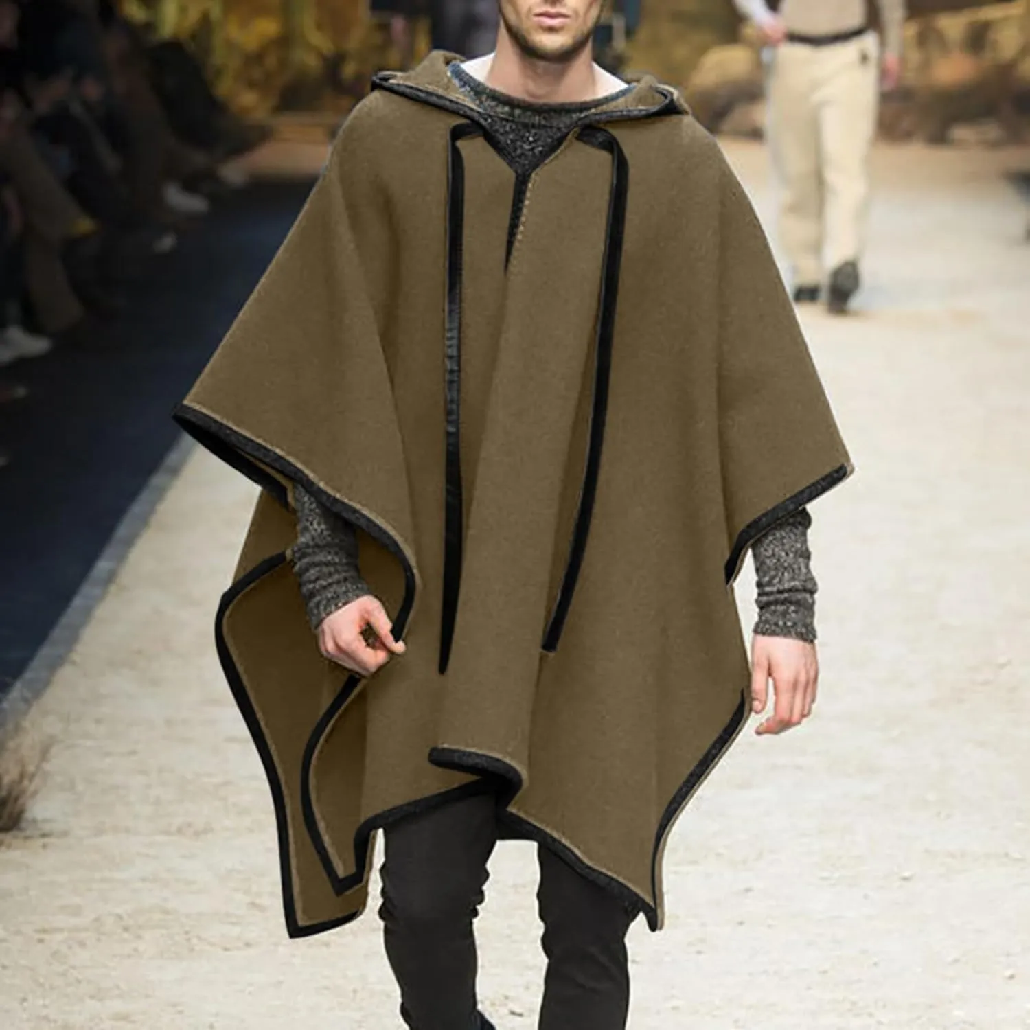 Unisex Casual Hooded Poncho Cape Cloak Fashion Coat Hoodie Pullover Casual Asymmetric Hem Hoodie Sweatshirts