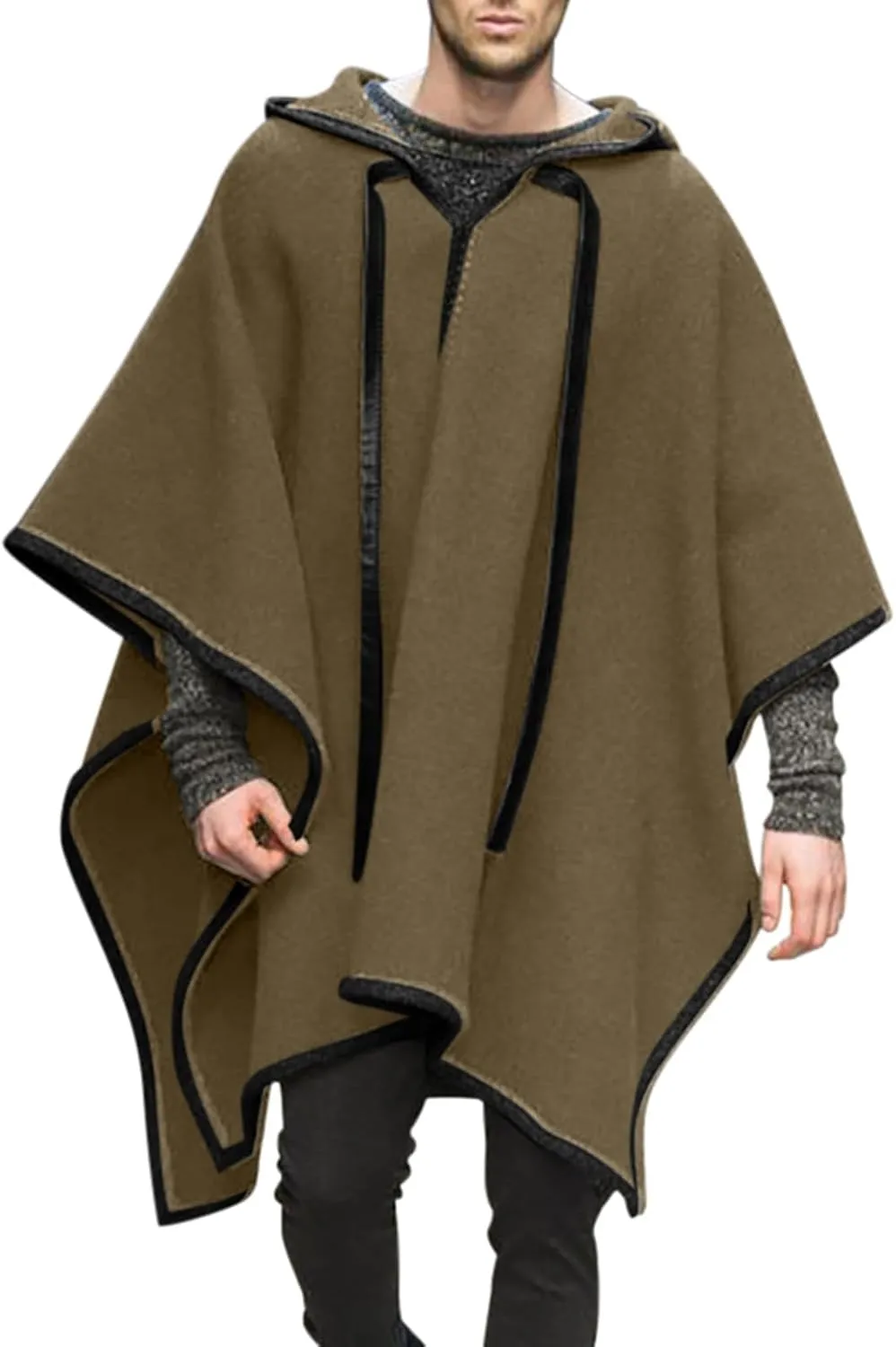 Unisex Casual Hooded Poncho Cape Cloak Fashion Coat Hoodie Pullover Casual Asymmetric Hem Hoodie Sweatshirts