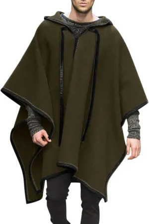 Unisex Casual Hooded Poncho Cape Cloak Fashion Coat Hoodie Pullover Casual Asymmetric Hem Hoodie Sweatshirts