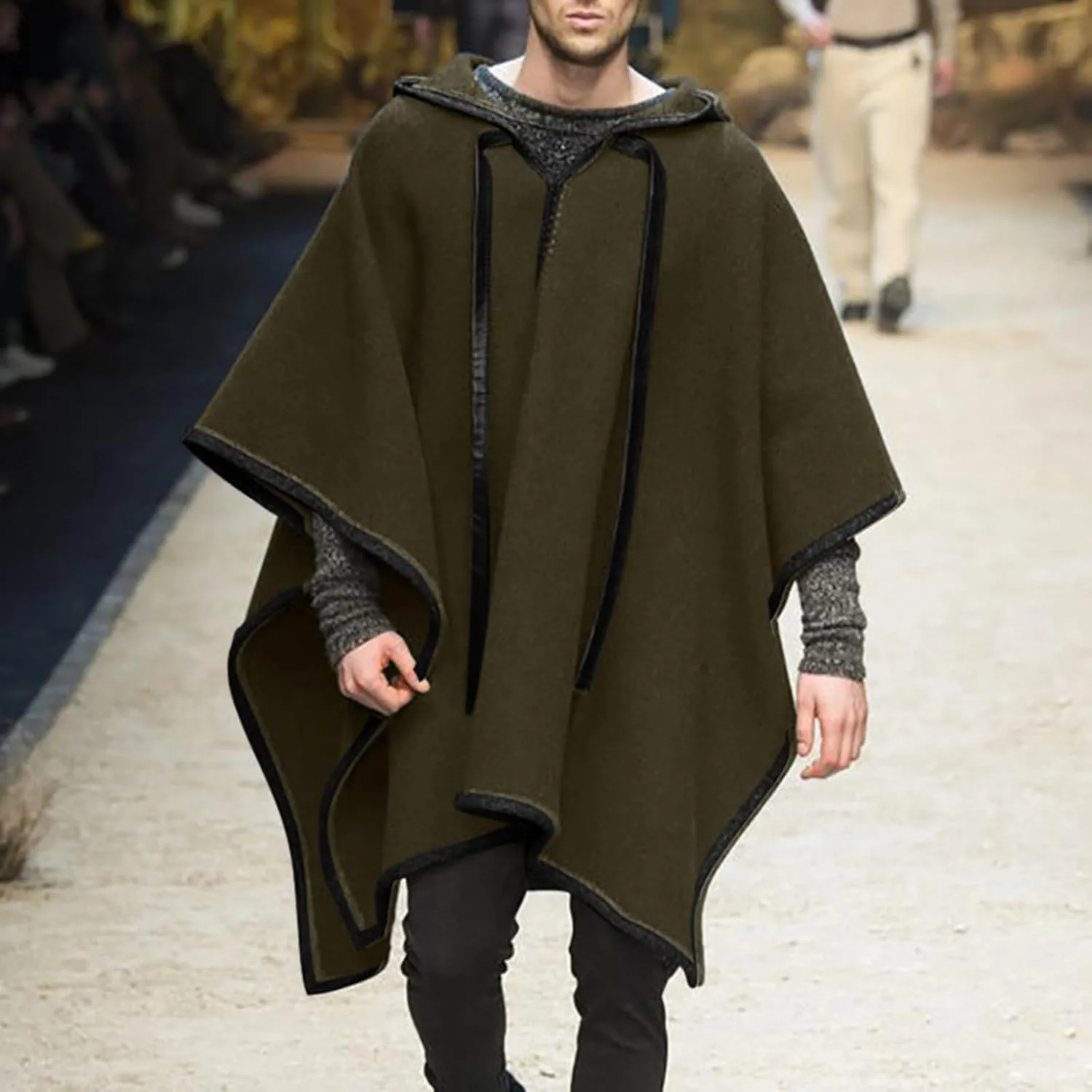 Unisex Casual Hooded Poncho Cape Cloak Fashion Coat Hoodie Pullover Casual Asymmetric Hem Hoodie Sweatshirts