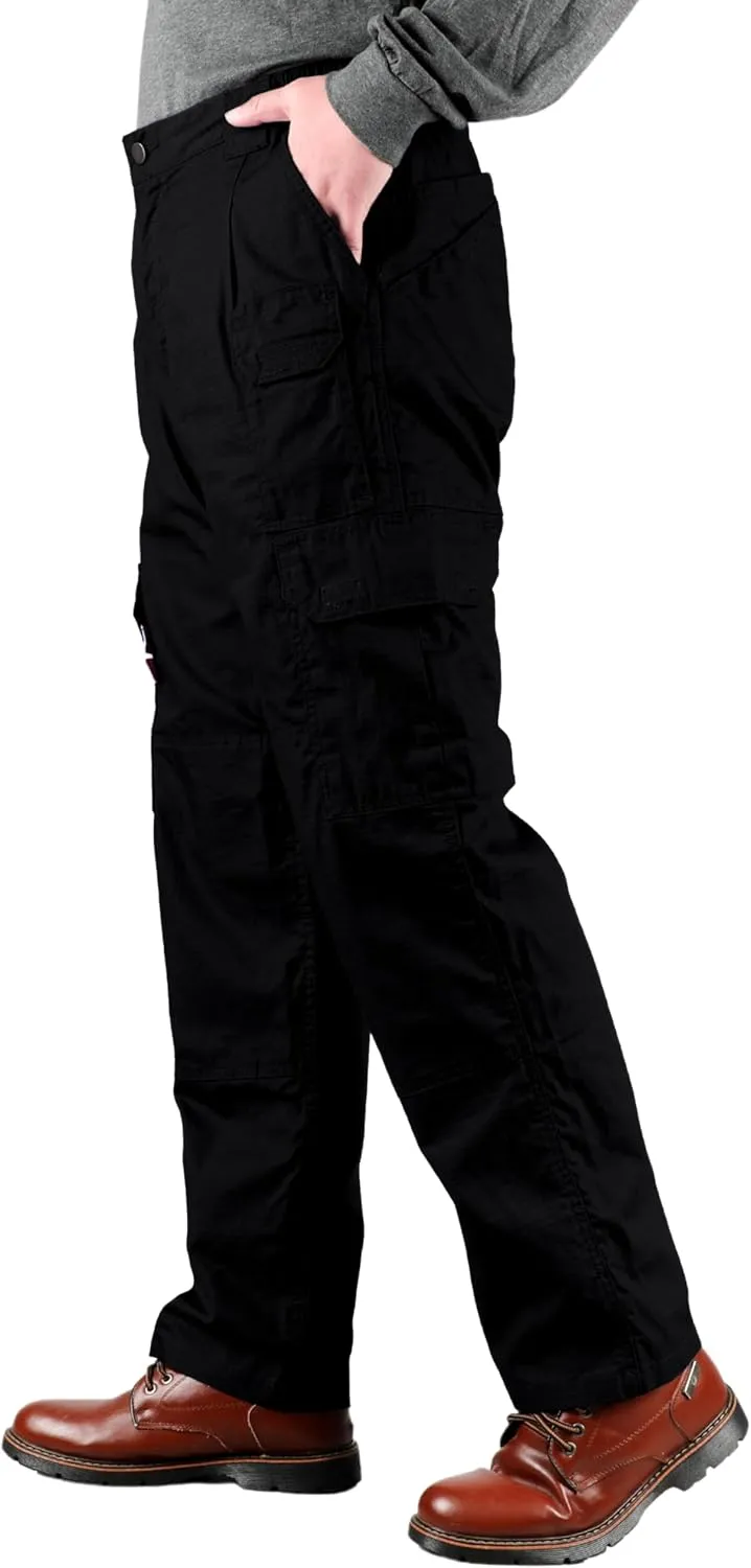 VATRENUS Men's FR Cargo Pants-10pockets Relax Fit Lightweight 6oz Rip-Stop Flame Resistant Jeans Water Repellent Finish