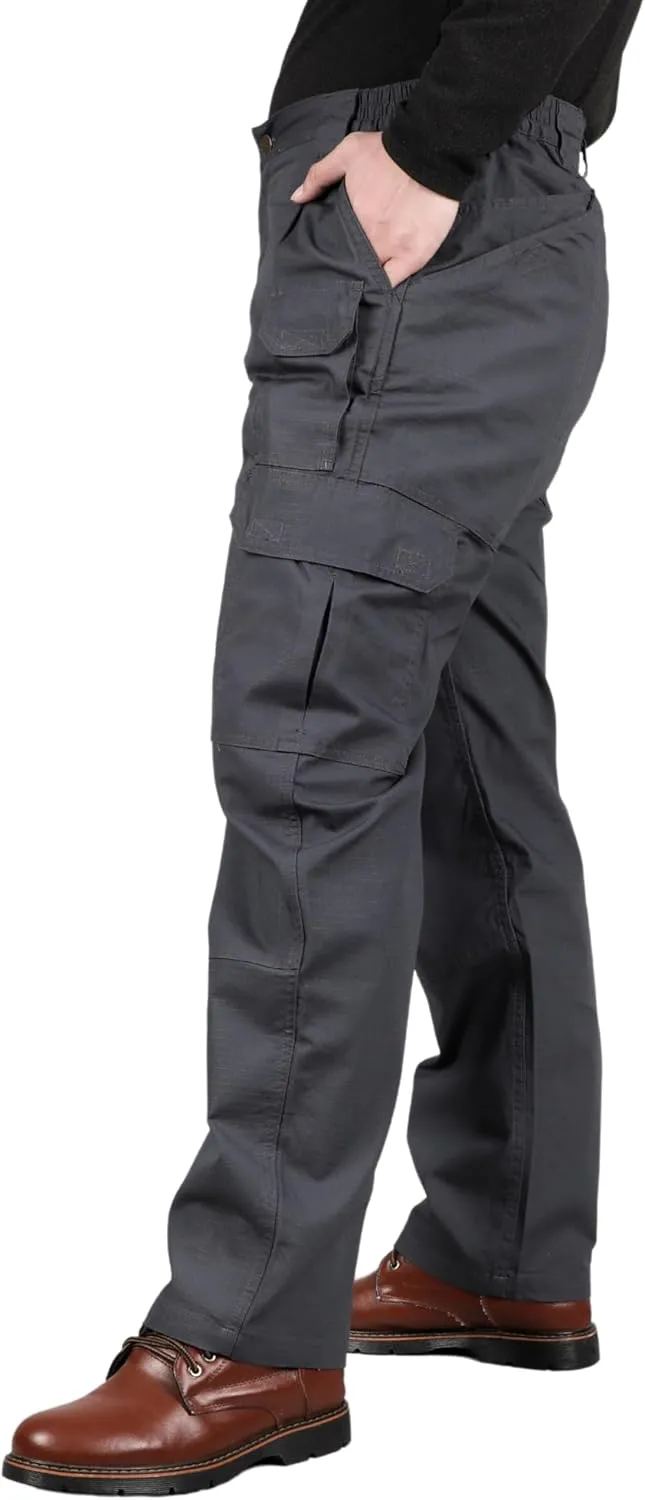 VATRENUS Men's FR Cargo Pants-10pockets Relax Fit Lightweight 6oz Rip-Stop Flame Resistant Jeans Water Repellent Finish