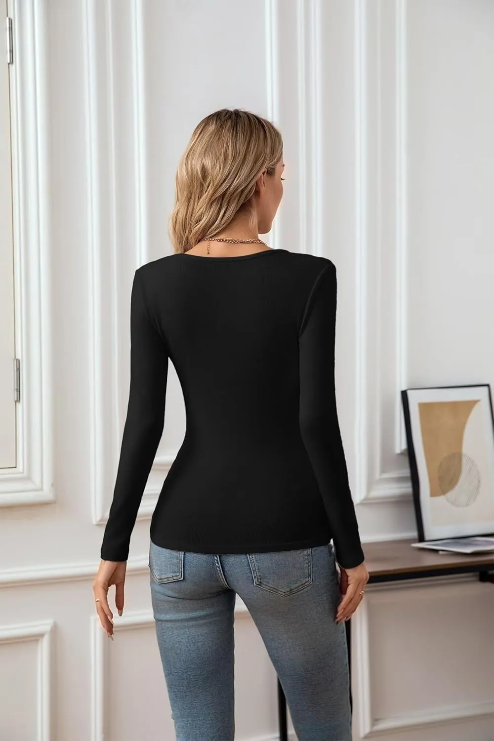 VICHYIE Summer Women's Scoop Neck Short Sleeve Shirts Ribbed Slim Fitted Casual Basic Top Blouses