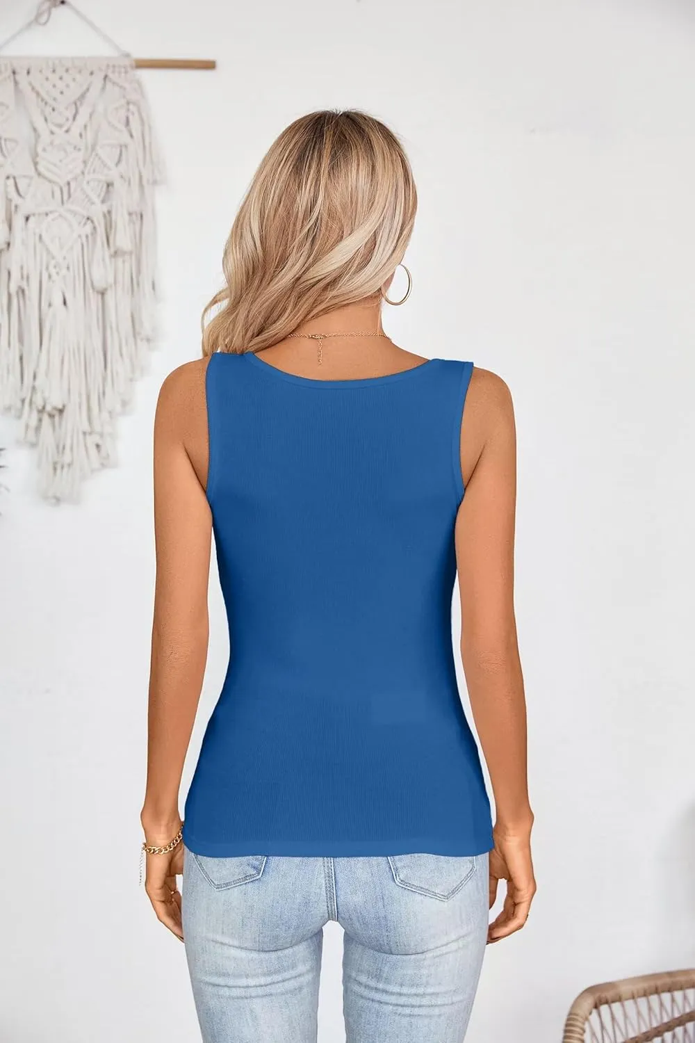 VICHYIE Womens Summer Cutout Tank Tops Sleeveless Shirts Ribbed Tanks Slim Fitted Y2K Sexy Basic Tee Shirt