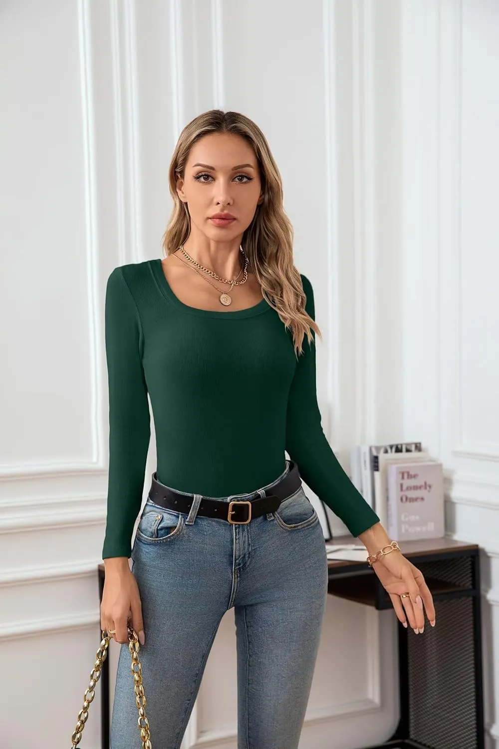 VICHYIE Womens Summer Short Sleeve Tops Square Neck Ribbed Slim Fitted Shirts Casual Tee Tshirt