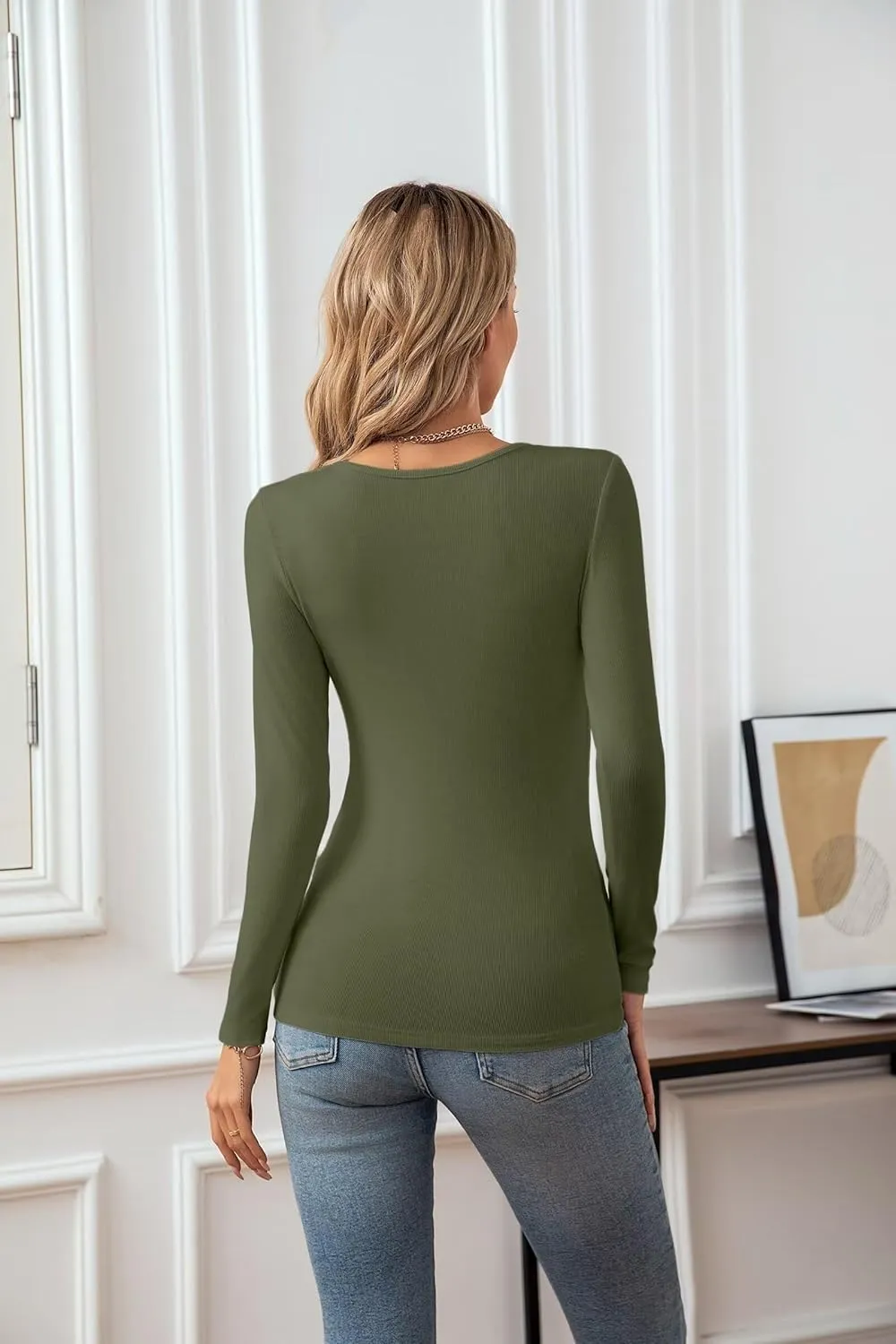 VICHYIE Womens Tops V Neck Summer Short Sleeve Casual Slim Fitted Tshirt