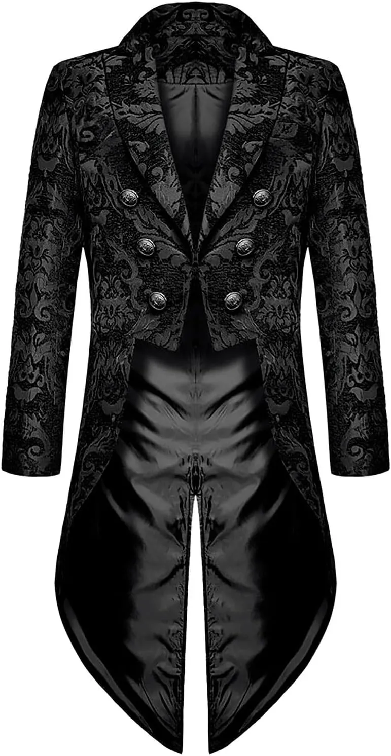 Vintage Men's Tailcoat Gothic Tailcoat Long Jacket Steampunk Victorian Coat Stylish Tailcoat Elegant Tuxedo