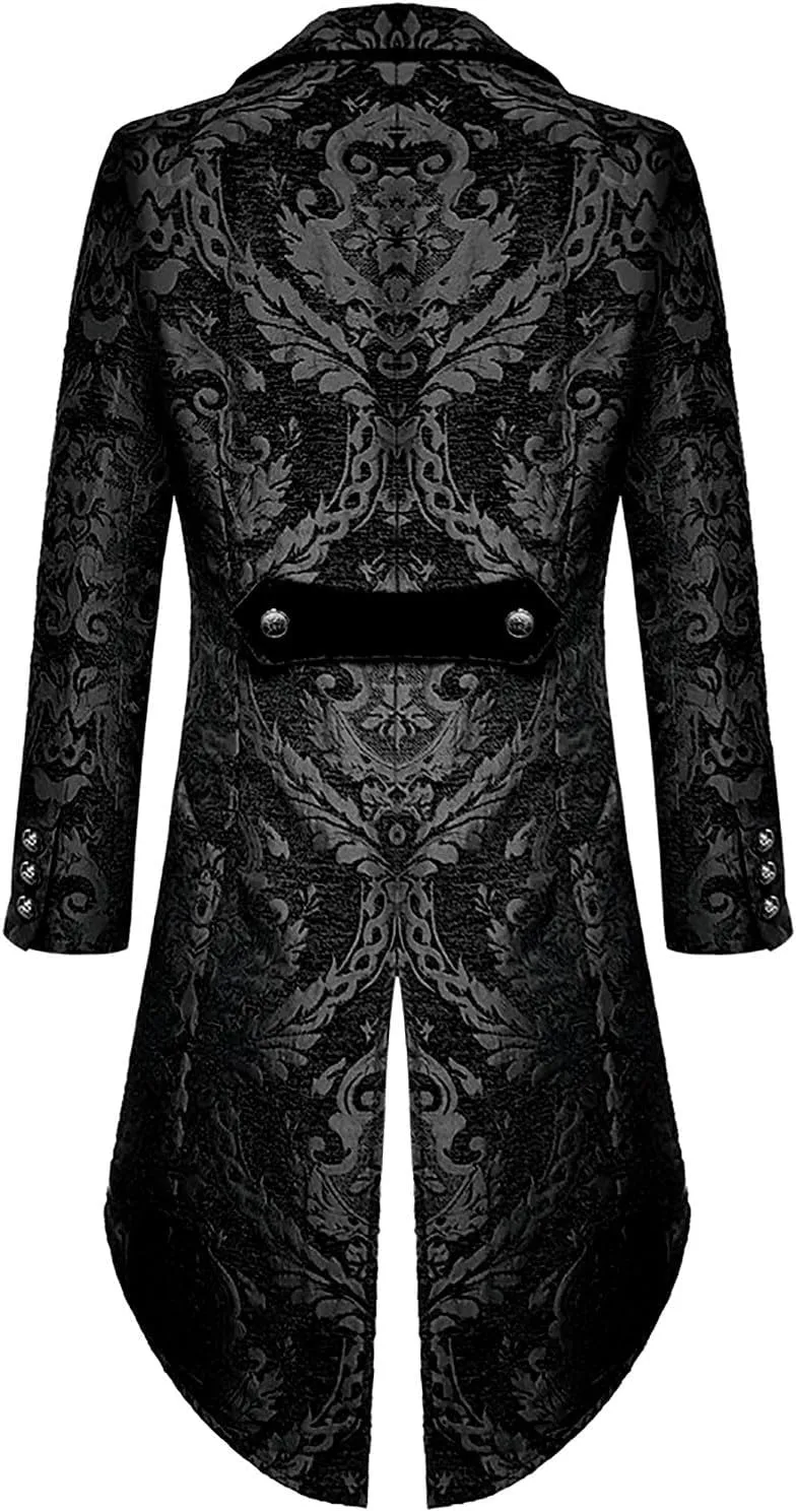Vintage Men's Tailcoat Gothic Tailcoat Long Jacket Steampunk Victorian Coat Stylish Tailcoat Elegant Tuxedo