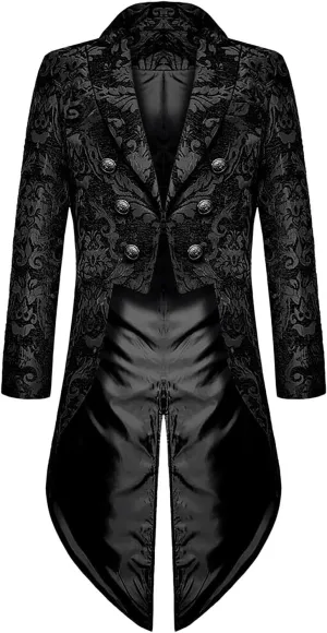 Vintage Men's Tailcoat Gothic Tailcoat Long Jacket Steampunk Victorian Coat Stylish Tailcoat Elegant Tuxedo