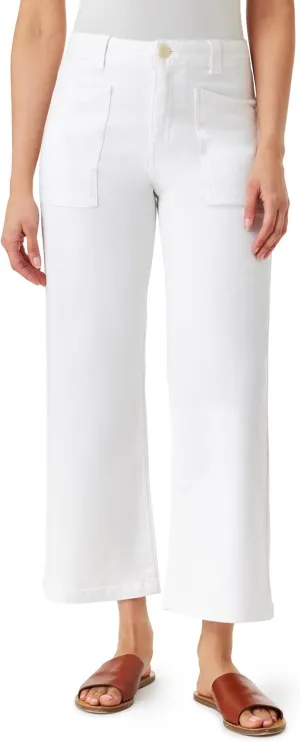 WallFlower Women's Fearless Curvy Wide Leg High-Rise Juniors 27" Ankle Denim and Twill Pants