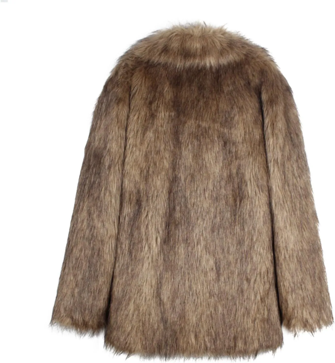 White Faux Fur Coat For Women Mid Length Hooded Cardigan Open Front Outerwear Winter Warm Coats Fur Jackets For