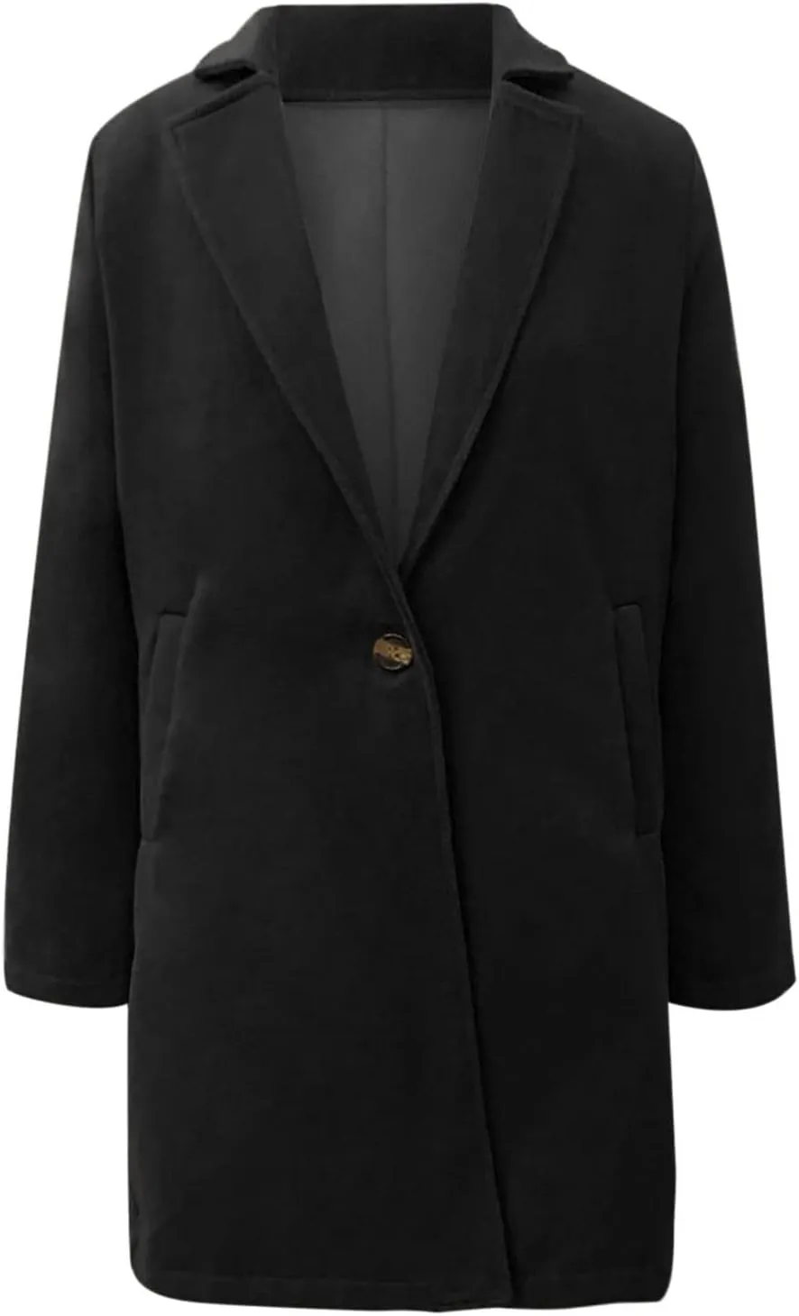 Winter Trench Coat for Women Singe Breasted Notched Lapel Collar Wool Coats Mid Long Oversized Over Coats Jackets