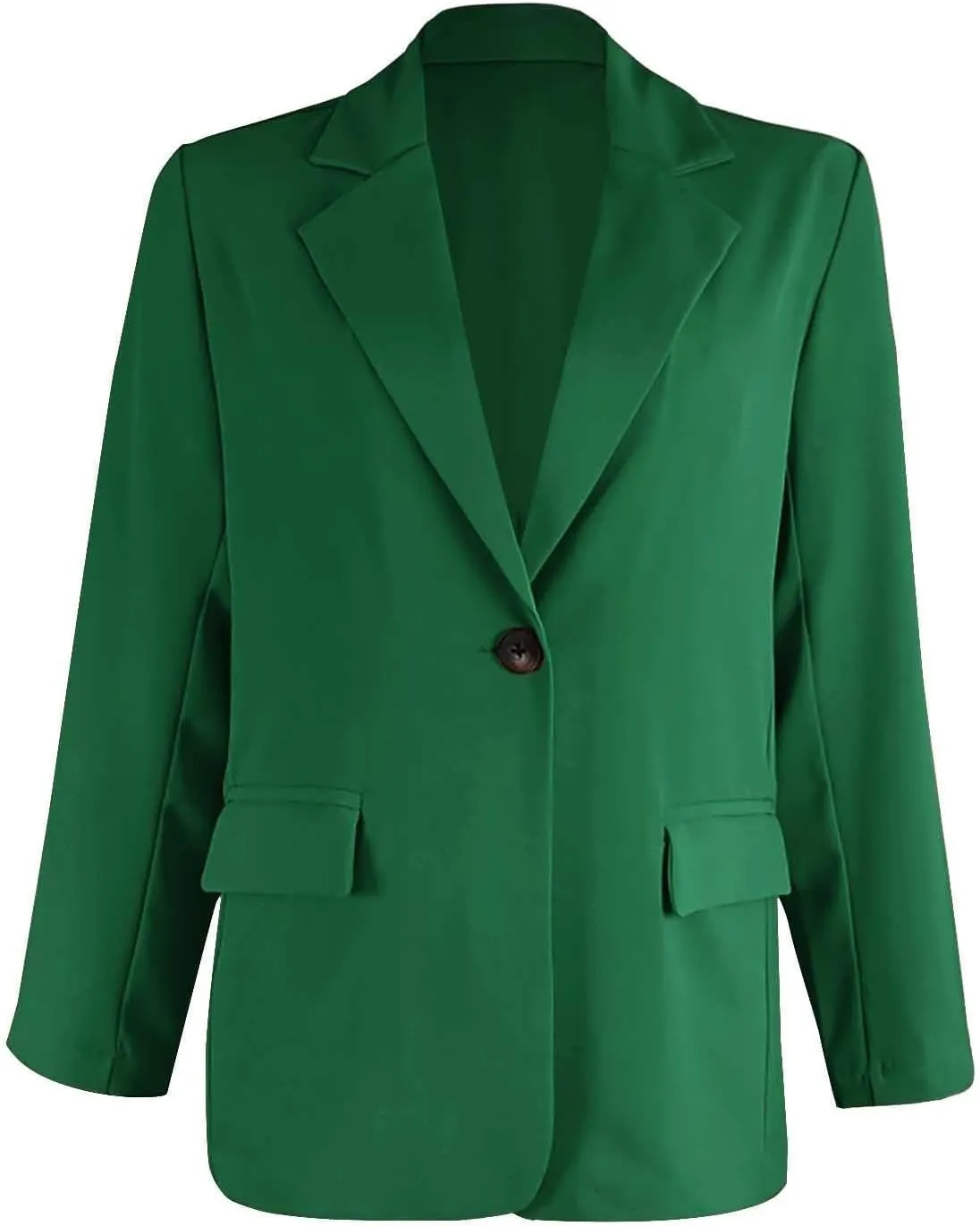 Wkishenl Womens Casual Blazer Jacket Solid Long Sleeve Open Front Work Office Blazers Button Down Lapel Business Jackets 2025