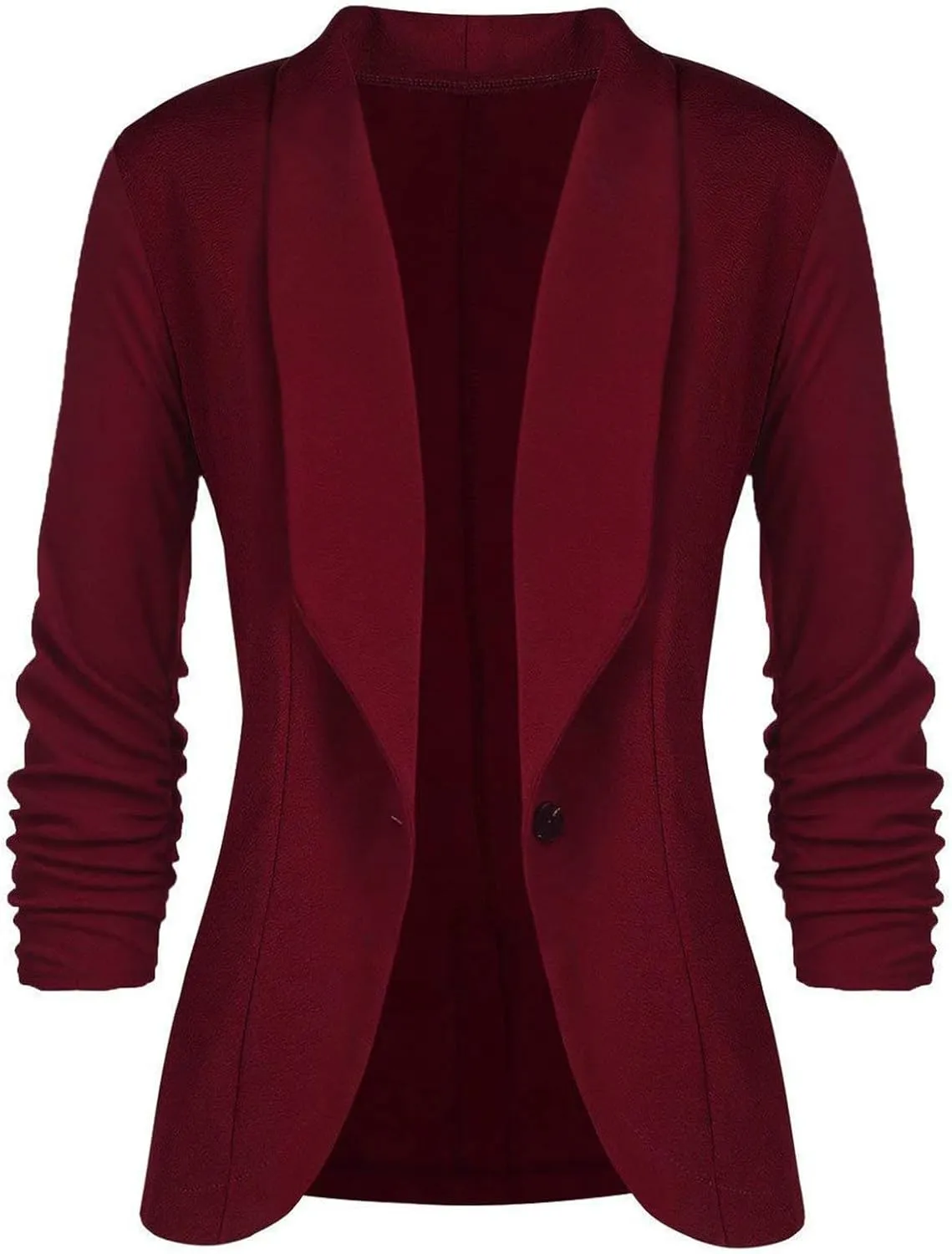 Wkishenl Women's Casual Open Front Balzers Lightweight Ruched 3/4 Sleeve Blazer Jackets Shawl Lapel Work Office Suits 2025