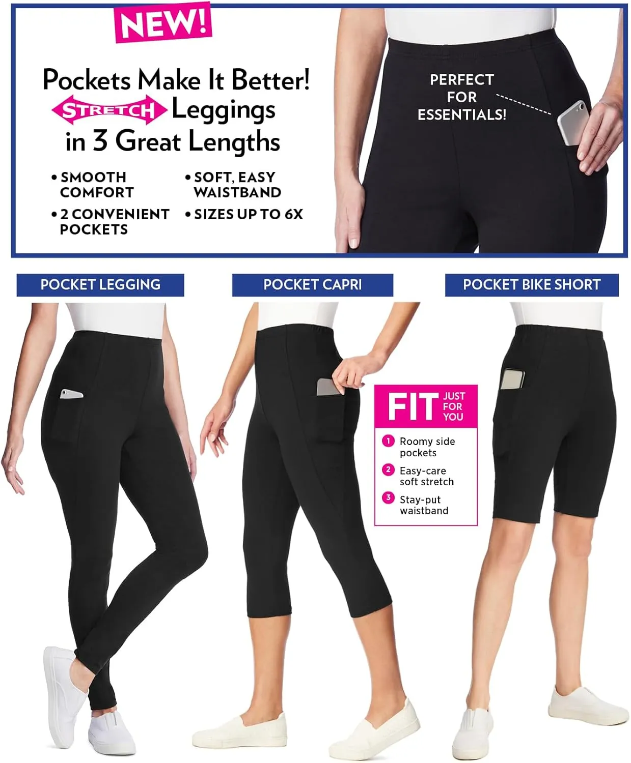 Woman Within Plus Size Pocket Legging