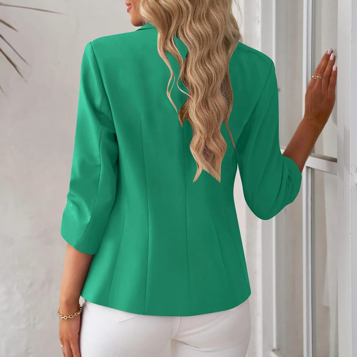 Women Business Casual Blazer Open Front Blazer Plus Size Dressy Blazer Work Office Jacket Lapel Collar Jacket Pockets