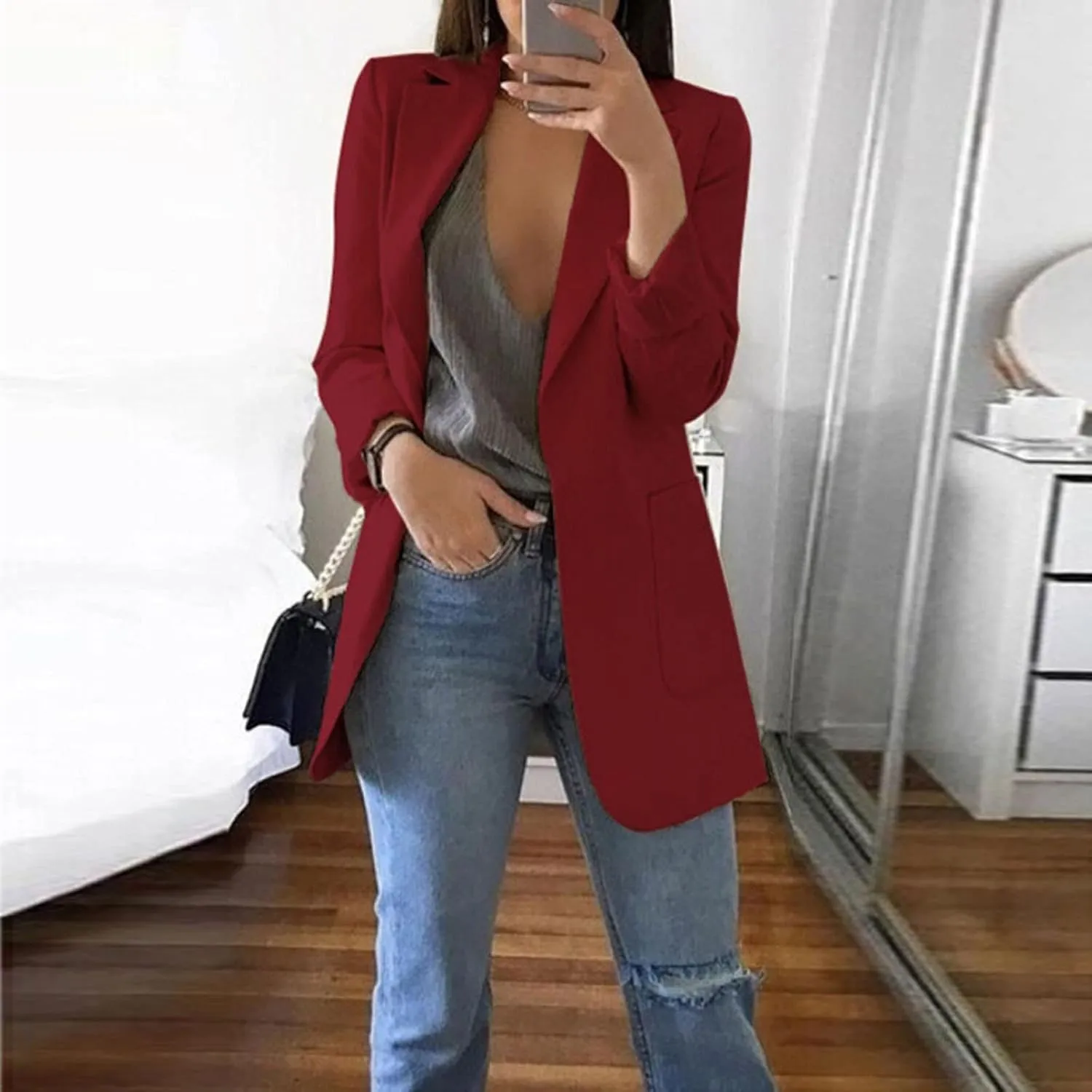 Women Cardigan Plain Blazers Jacket Blazers Outfits for Women Long Sleeve Work Blazer Winter Fall Blazers 2025