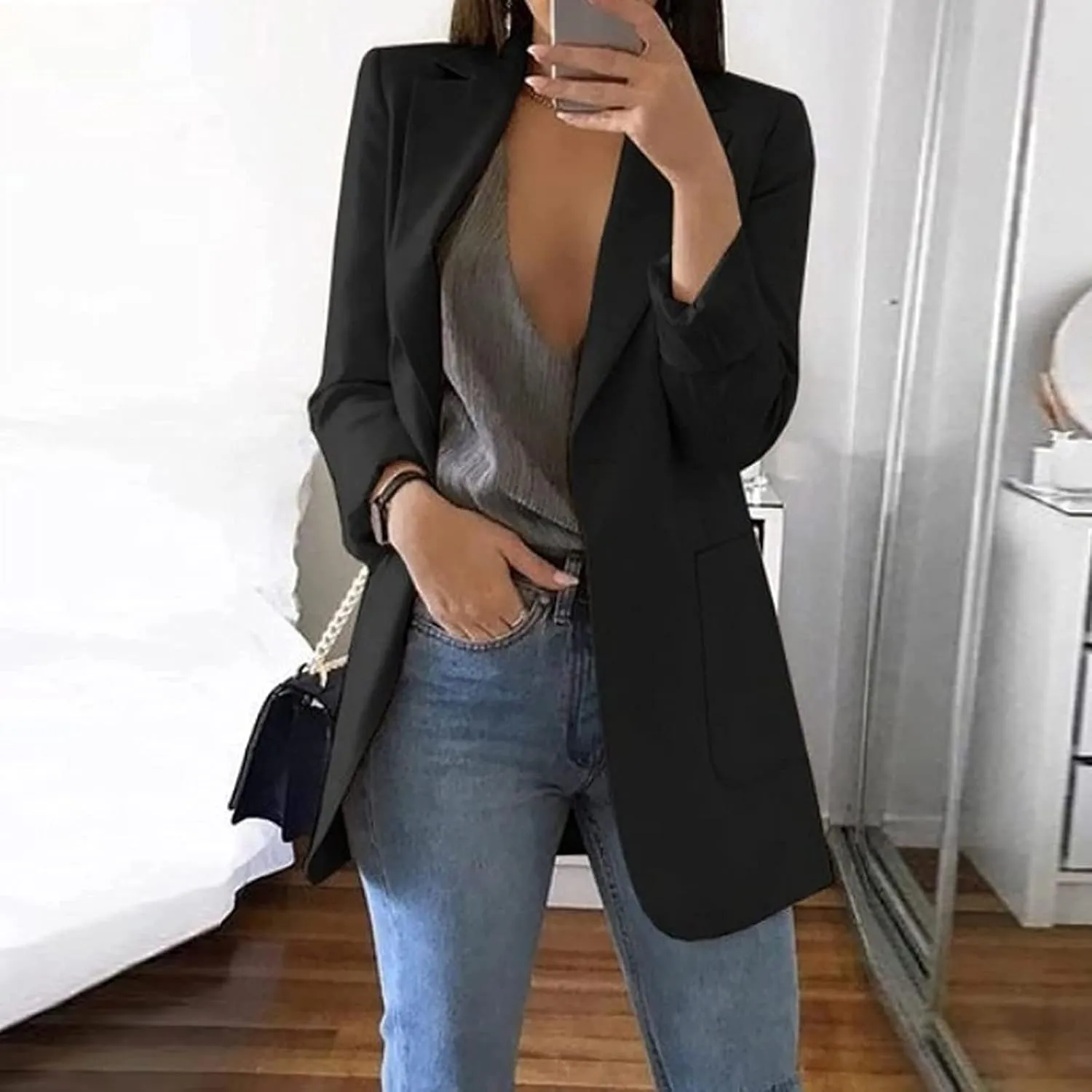 Women Cardigan Plain Blazers Jacket Blazers Outfits for Women Long Sleeve Work Blazer Winter Fall Blazers 2025