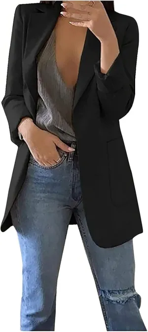 Women Cardigan Plain Blazers Jacket Blazers Outfits for Women Long Sleeve Work Blazer Winter Fall Blazers 2025