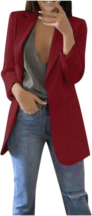 Women Cardigan Plain Blazers Jacket Blazers Outfits for Women Long Sleeve Work Blazer Winter Fall Blazers 2025