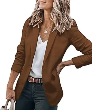 Women Open Front Blazer 2025 Casual Lapel Short Sleeve/Sleeveless/Long Sleeve Work Office Jacket Slim Business Suit
