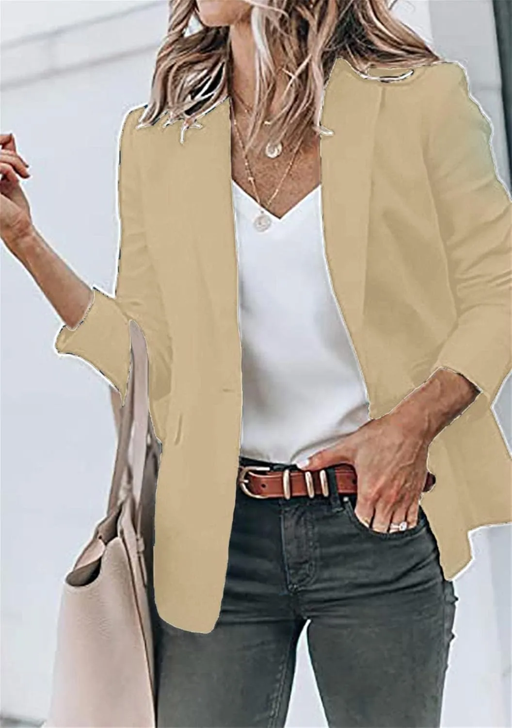 Women Open Front Blazer 2025 Casual Lapel Short Sleeve/Sleeveless/Long Sleeve Work Office Jacket Slim Business Suit