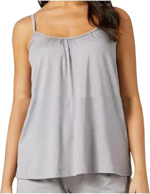 Women Plus Size Tank Top Built-in Bra Spaghetti Strap Camisole Scoop Neck Sleeveless Cami Top Loose Flowy Tunic Shirt