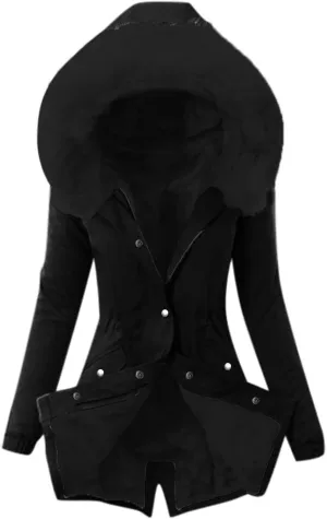 Women Plus Size Winter Overcoat Women's Jacket Thick Outwear Plush Lined Hooded Coat Warm Womens Fleece Plus Size