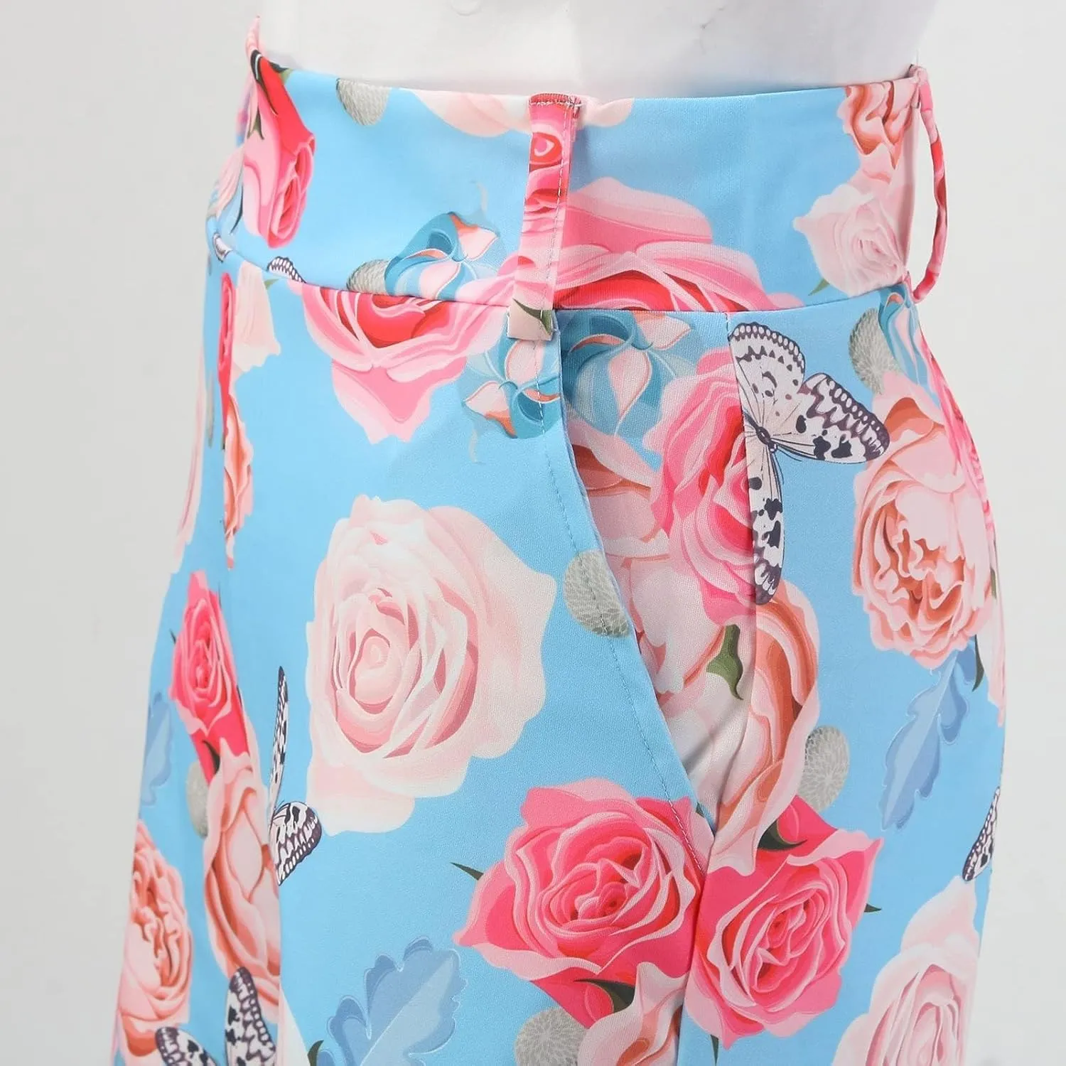 Women's 2 Piece Outfit Long Sleeve Open Front Blazer Jacket with Floral Print Belted Shorts Set Casual Office Suit Set