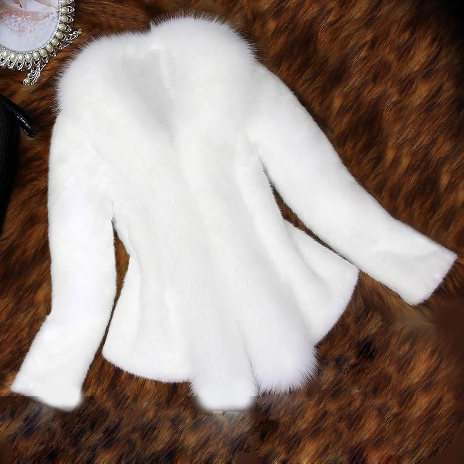 Women's 2023 Winter Coats Coat Pelt Thick Women Fashion Faux Pelt Warm Women's Coat Soft Long Sleeve Open Front Long