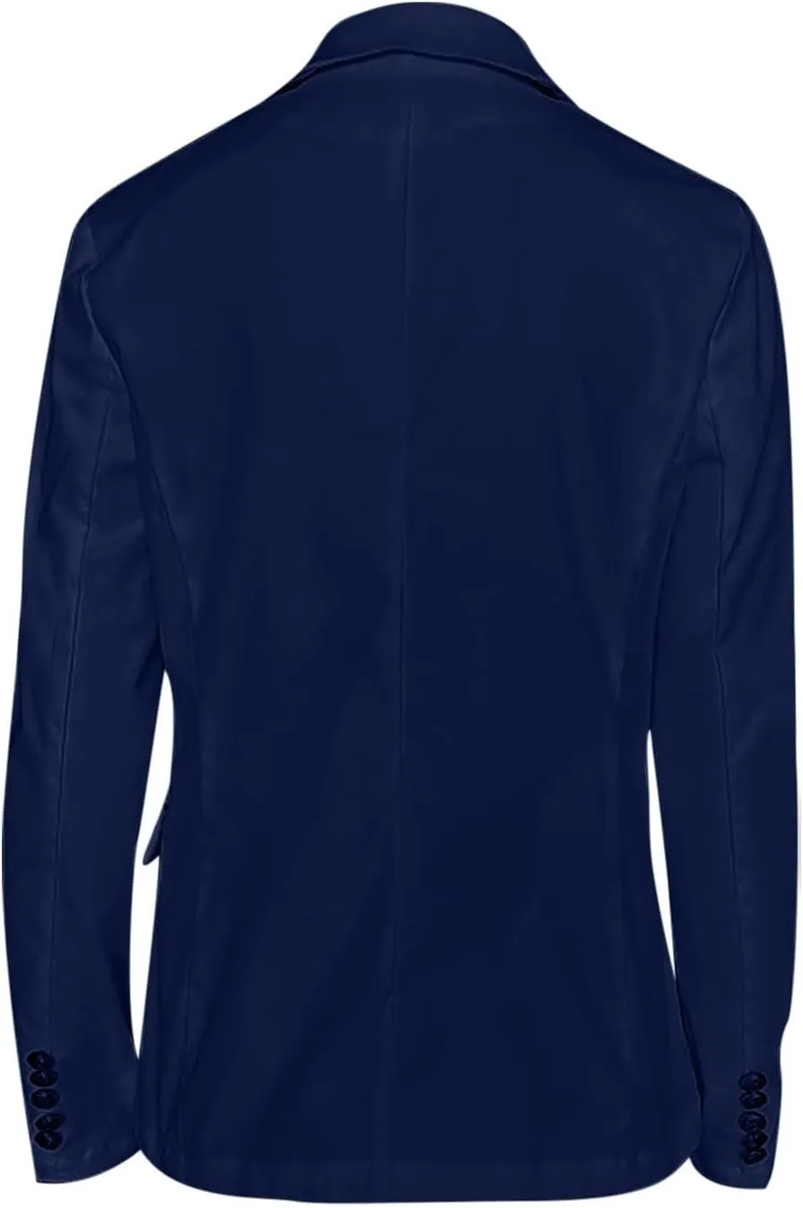 Women's Blazer Gold Casual Button Long Sleeve Work 0ffice Blazer Lightweight Open Front Lapel Jackets Trendy Clothes