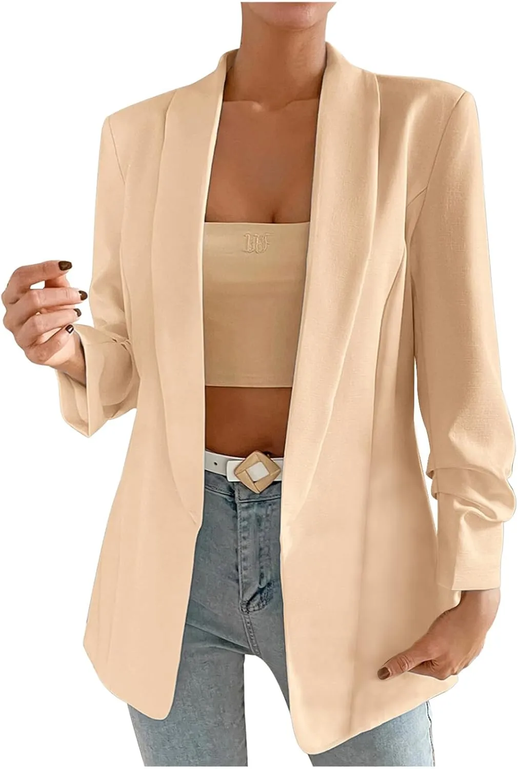 Women's Blazer Jackets Open Front Long Sleeve Lapel Jacket Suit Solid Colort Oversozed Work Office Blazers Outfits