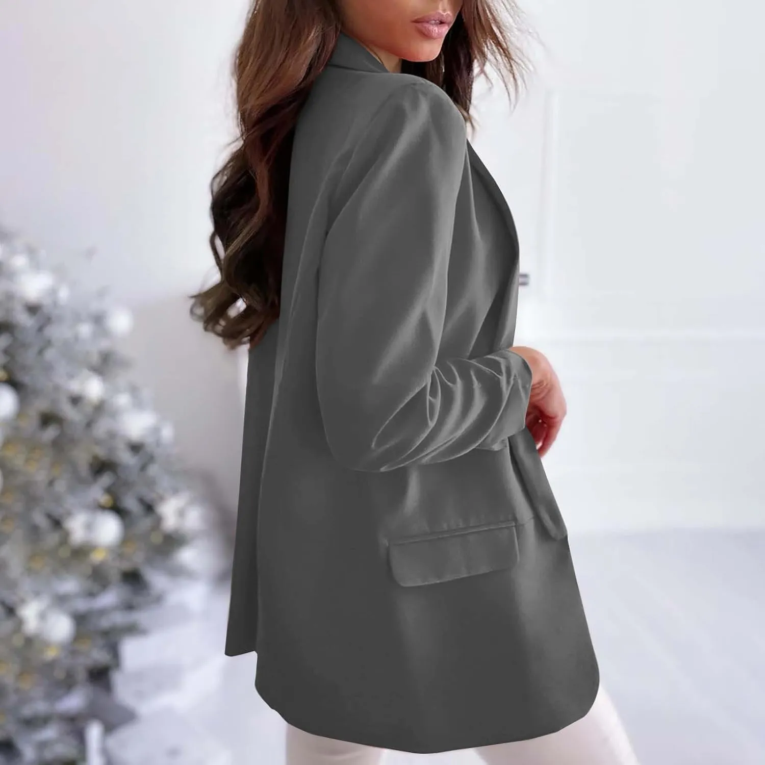 Women's Blazers & Suit Jackets Open Front Lapel Long Sleeve Jacket Suits Casual Office Coats for Daily Work