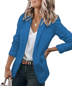 Women's Casual Blazers Open Front Long Sleeve Lightweight Office Work Suit Jacket Ladies Elegant Solid Color Blazer