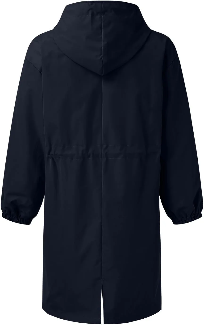 Womens Long Coat Classic Open Front Zip Up Casual Winter Wool Blend Over Pea Coats Long Jackets