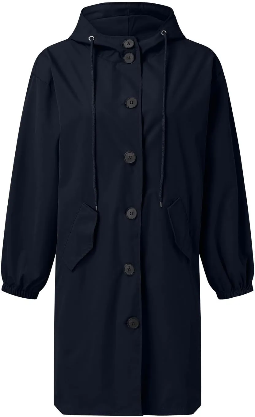 Womens Long Coat Classic Open Front Zip Up Casual Winter Wool Blend Over Pea Coats Long Jackets