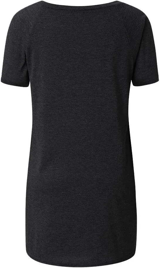 Womens Long Tunics or Tops to Wear with Leggings Short/Long Sleeve Blouses Shirts